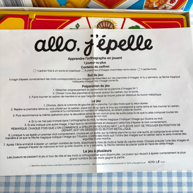 Jeu Allo J’épelle