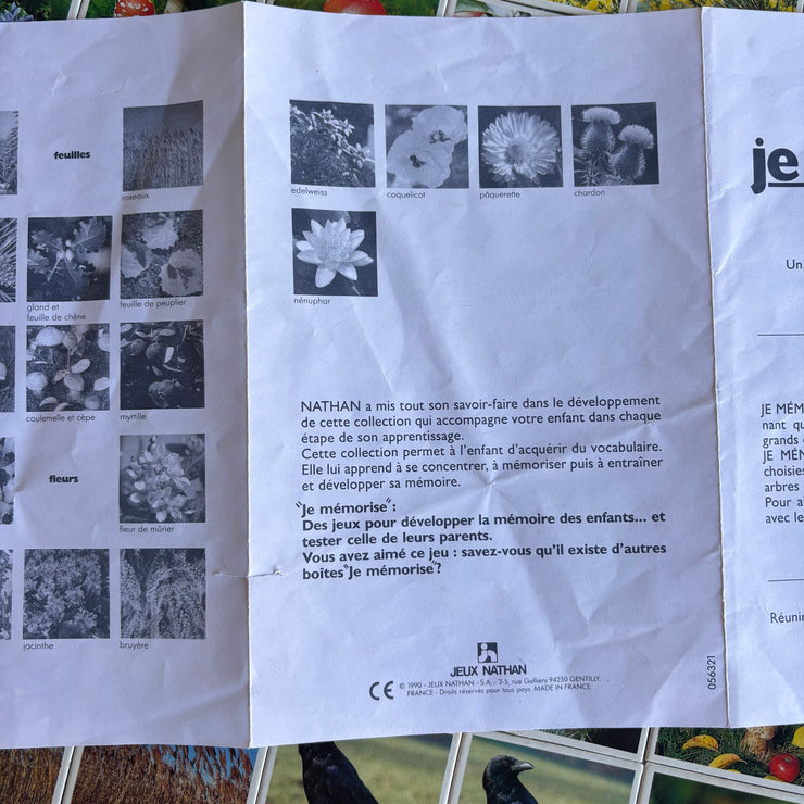 Jeu Je mémorise Mémo Nature