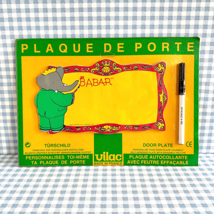 Plaque de porte Babar