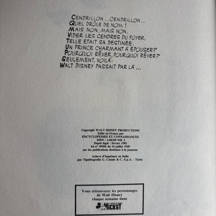 Livre Bande dessinée Cendrillon