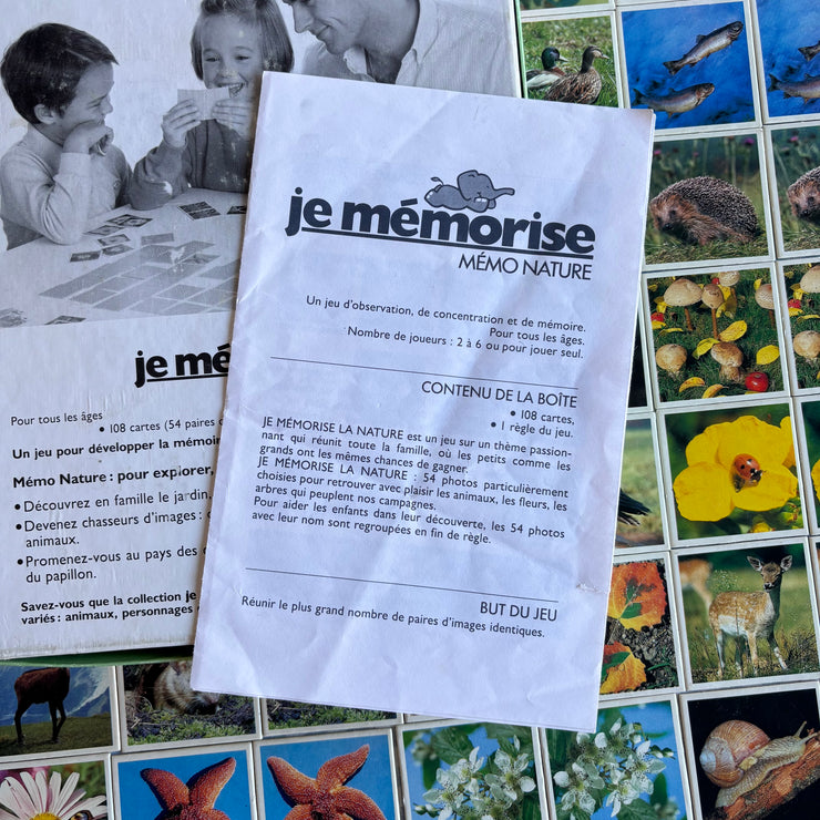 Jeu Je mémorise Mémo Nature
